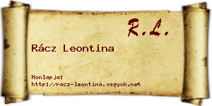 Rácz Leontina névjegykártya